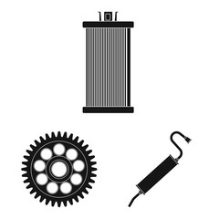 Vector design of auto and part logo. Collection of auto and car vector icon for stock.