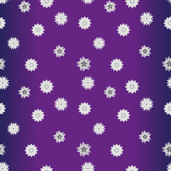 Festive seamless pattern of funny snowflakes and stars