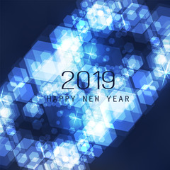 New Year Flyer, Card or Background Vector Design - 2019 