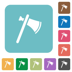 Single tomahawk rounded square flat icons