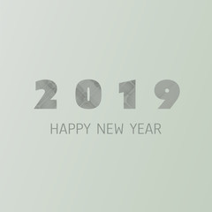 Simple Green and Grey New Year Card, Cover or Background Design Template - 2019 