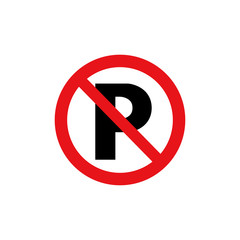 Prohibition sign (pictogram) / No parking