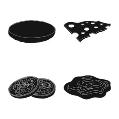 Vector design of burger and sandwich icon. Set of burger and slice vector icon for stock.