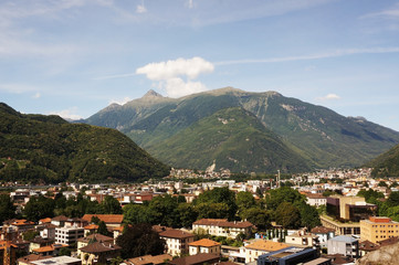 Fototapeta na wymiar view of Bellinzona, canton Ticino