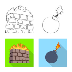 Vector design of virus and secure logo. Collection of virus and cyber vector icon for stock.