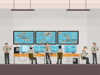 security room in which working professionals.