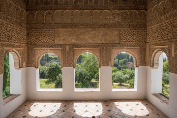 Beautiful architecture of the famous Alcazar of Seville Royal Palace. It is one of the most famous...