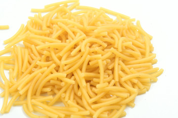 Pasta noodle on white background