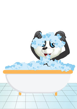 Panda in bathtub