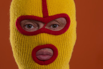  portrait of a man in balaclava