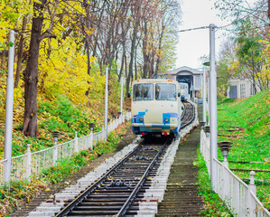 Obraz premium Urban funicular in Kiev, Ukraine – popular public transport