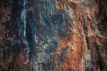 texture details of rock cliff on the island of the sea kra bi Thailand