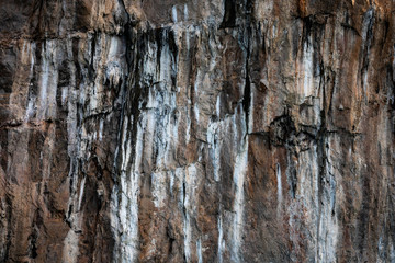 texture details of rock cliff on the island of the sea kra bi Thailand