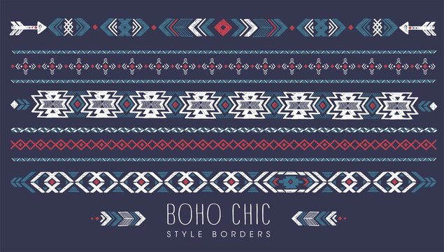 vintage vector illustration boho chic style borders