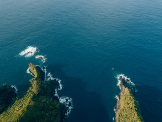 aerial top shot of the coast of hawaii