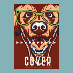 Pug Dog in a glasses. Vector illustration