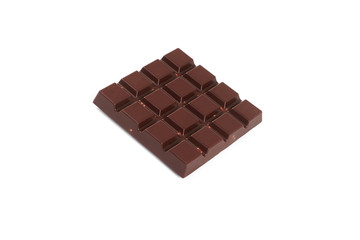 Dark chocolate bar with nuts isolated on a white background.