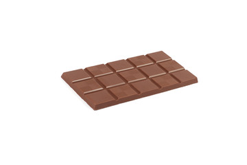 Milk chocolate bar isolated on a white background.