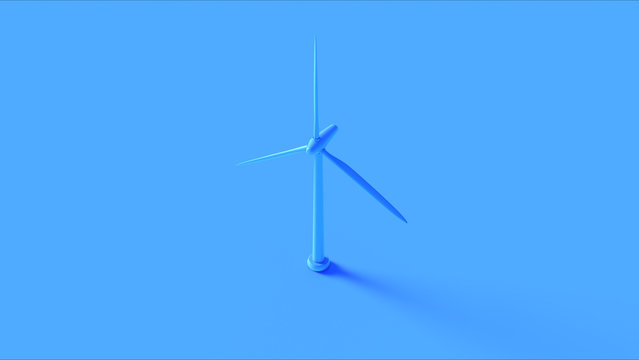 Blue Wind Turbine 3d illustration