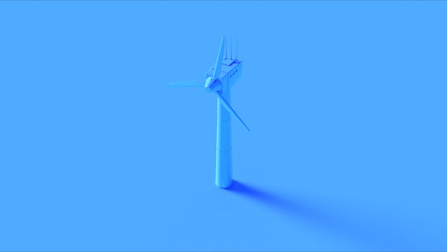 Blue Wind Turbine 3d illustration