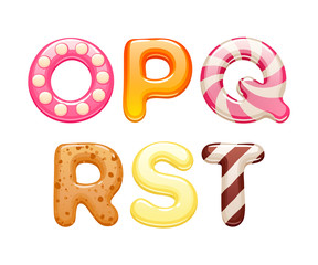 Decorated sweets abc letters set.