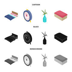 Isolated object of bedroom and room icon. Collection of bedroom and furniture stock symbol for web.