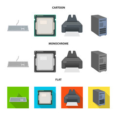 Vector design of laptop and device logo. Collection of laptop and server stock symbol for web.