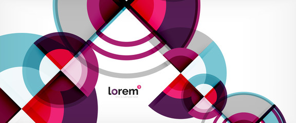Obraz premium Circle abstract background, bright colorful round geometric shapes