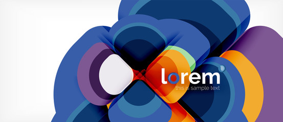 Round triangles geometric shapes composition