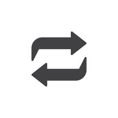 Share arrows vector icon. filled flat sign for mobile concept and web design. Left and right arrows simple solid icon. Symbol, logo illustration. Pixel perfect vector graphics