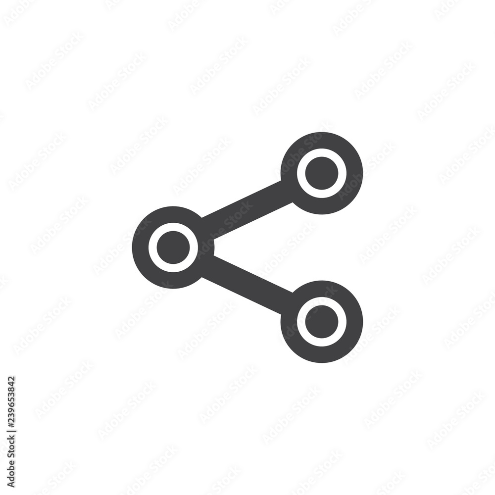Aufkleber share vector icon. filled flat sign for mobile concept and web design. connection simple solid icon.