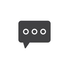 Chat message vector icon. filled flat sign for mobile concept and web design. Speech bubble with text typing simple solid icon. Symbol, logo illustration. Pixel perfect vector graphics