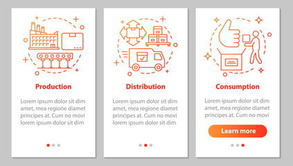 Industrial sector onboarding mobile app page screen with linear 