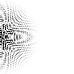 Background. Concentric circles consist of black dots.
