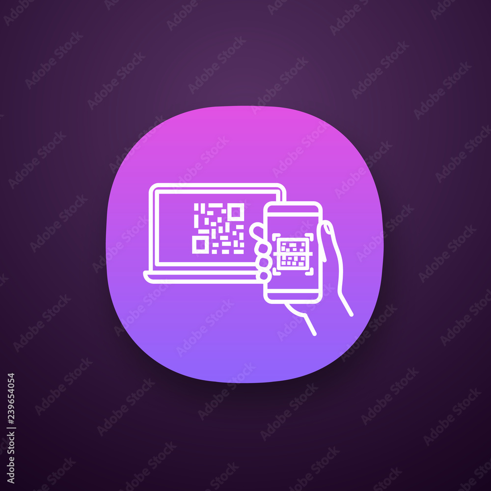 Poster qr code scanning smartphone app icon