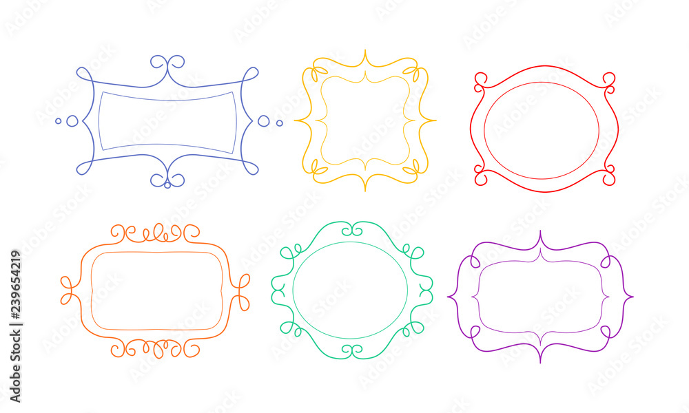 Poster decorative frames of different shapes with space for text