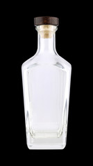 Clear Gin Bottle With Black Background