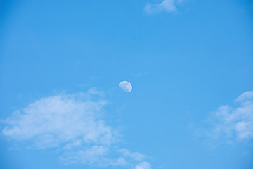 Moon in daylight On the bright sky
