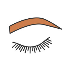 Soft arched eyebrow shape color icon