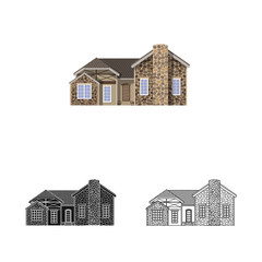 Vector design of building and front logo. Set of building and roof vector icon for stock.