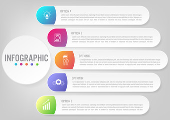 Fototapeta na wymiar Business infographic labels template with 5 options.Creative concept for infographic..