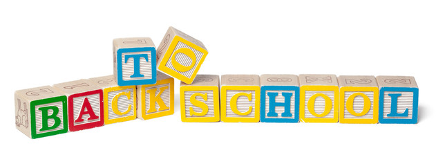 Colorful alphabet blocks. Back To School isolated on white