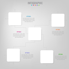 Business infographic template with rectangular shape options, Abstract elements diagram or processes and business flat icon, Vector business template for presentation..