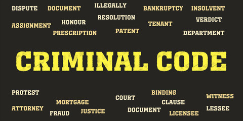 criminal code Words and tags cloud.