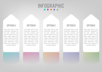 Business infographic labels template with 5 options.Creative concept for infographic..