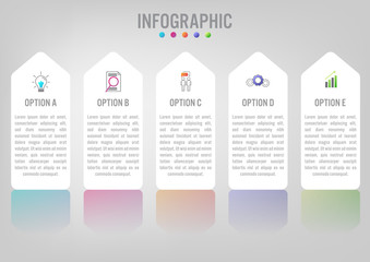 Business infographic labels template with 5 options.Creative concept for infographic..