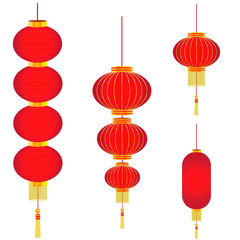 Chinese lantern , isolated on a white background