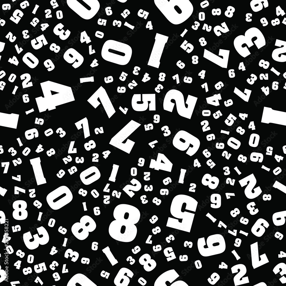 Poster different numbers school concept. seamless vector eps 10 pattern. flat style