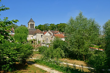 Fototapeta na wymiar Oinville sur Montcient , France - july 27 2018 : picturesque village