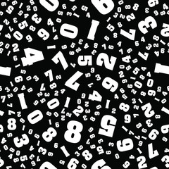 Different Numbers school concept. Seamless vector EPS 10 pattern. Flat style